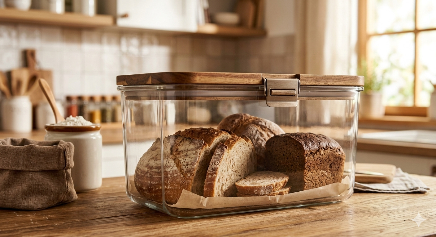 ఎయిర్‌టైట్ కంటైనర్‌లో బ్రెడ్