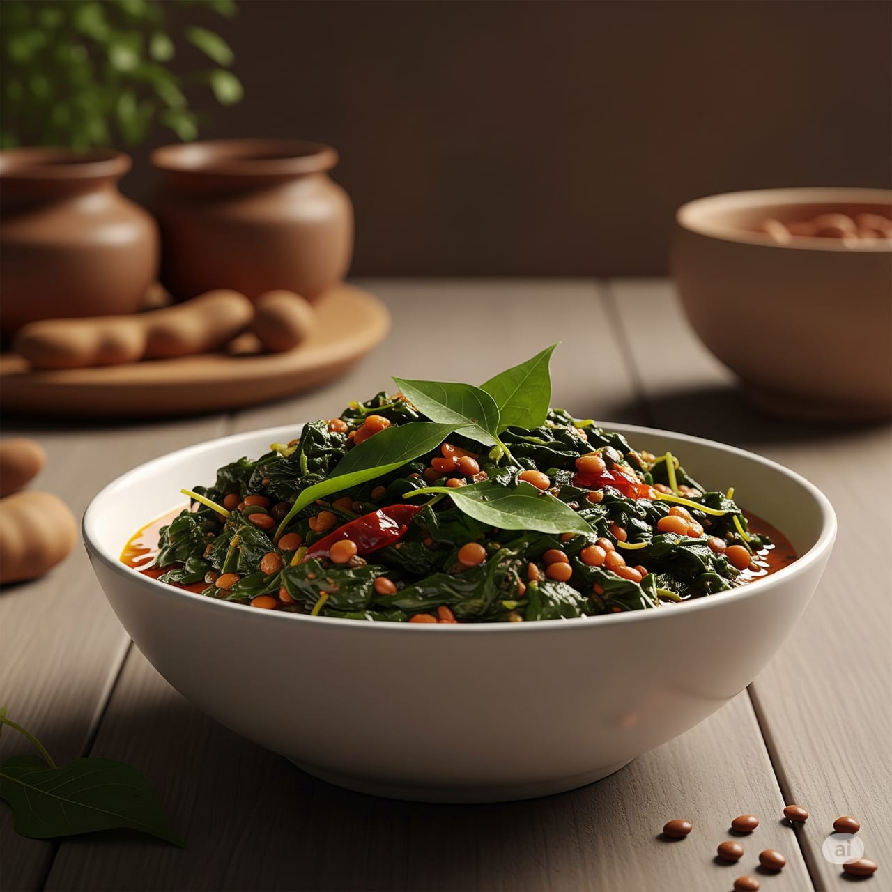 Pesarapappu with Greens