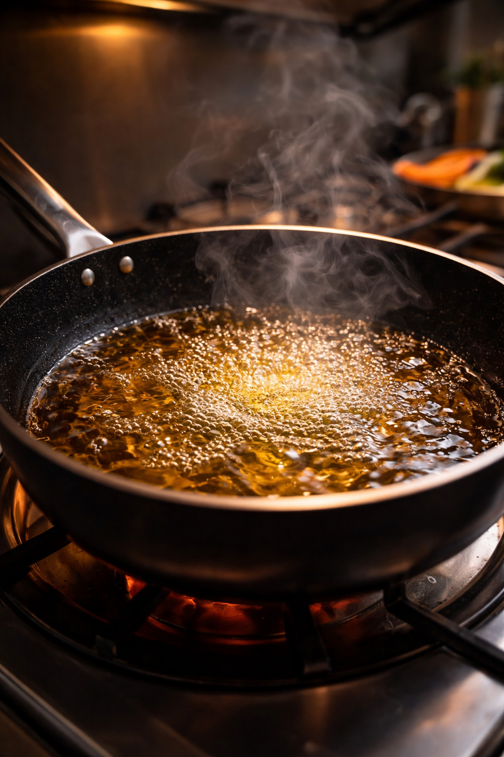 నూనె వేడి చేస్తున్నప్పుడు