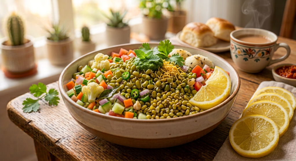 Healthy breakfast కోసం sprouts bowl