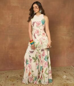 Womens Floral Top with Skirt Co-Ords
