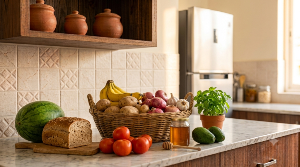 Common foods that are generally stored outside the refrigerator