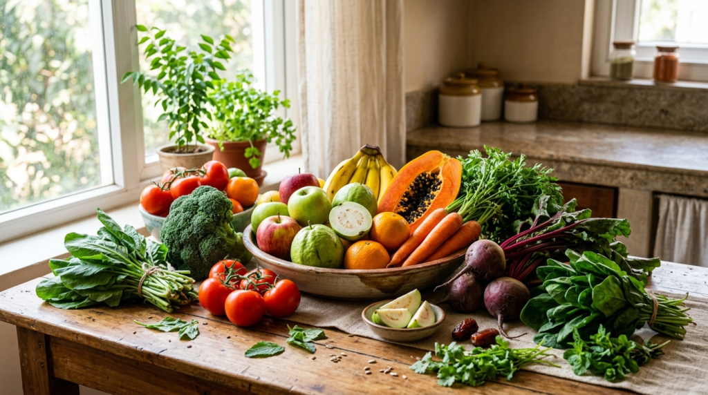 Healthy Foods – పండ్లు మరియు రంగురంగుల కూరగాయల ఆరోగ్యకరమైన ఆహారం