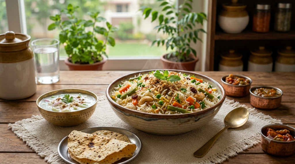 Vegetable Pulao Easy Dinner Recipe