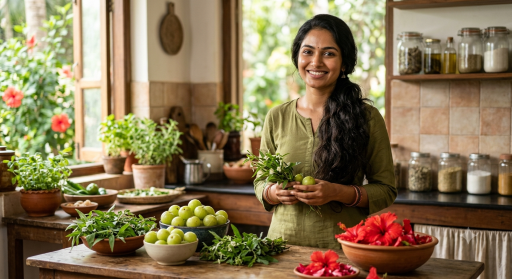 ఆమ్లా భృంగరాజ్ మందారంతో సహజ జుట్టు సంరక్షణ