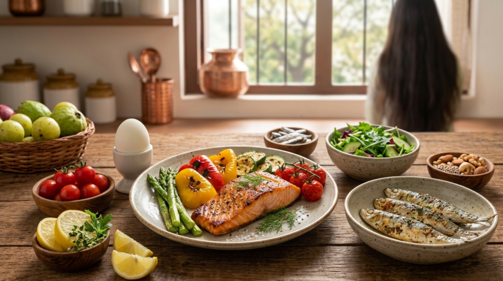 జుట్టు ఆరోగ్యానికి omega-3 మరియు protein అందించే చేపలు