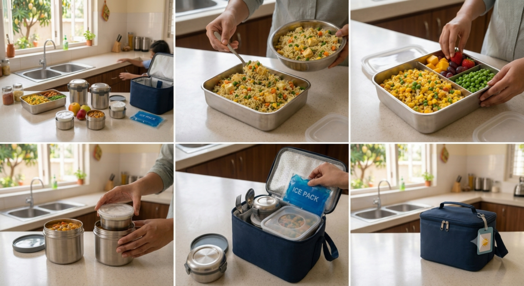 పిల్లల Lunch Boxను సురక్షితంగా Pack చేసే విధానం