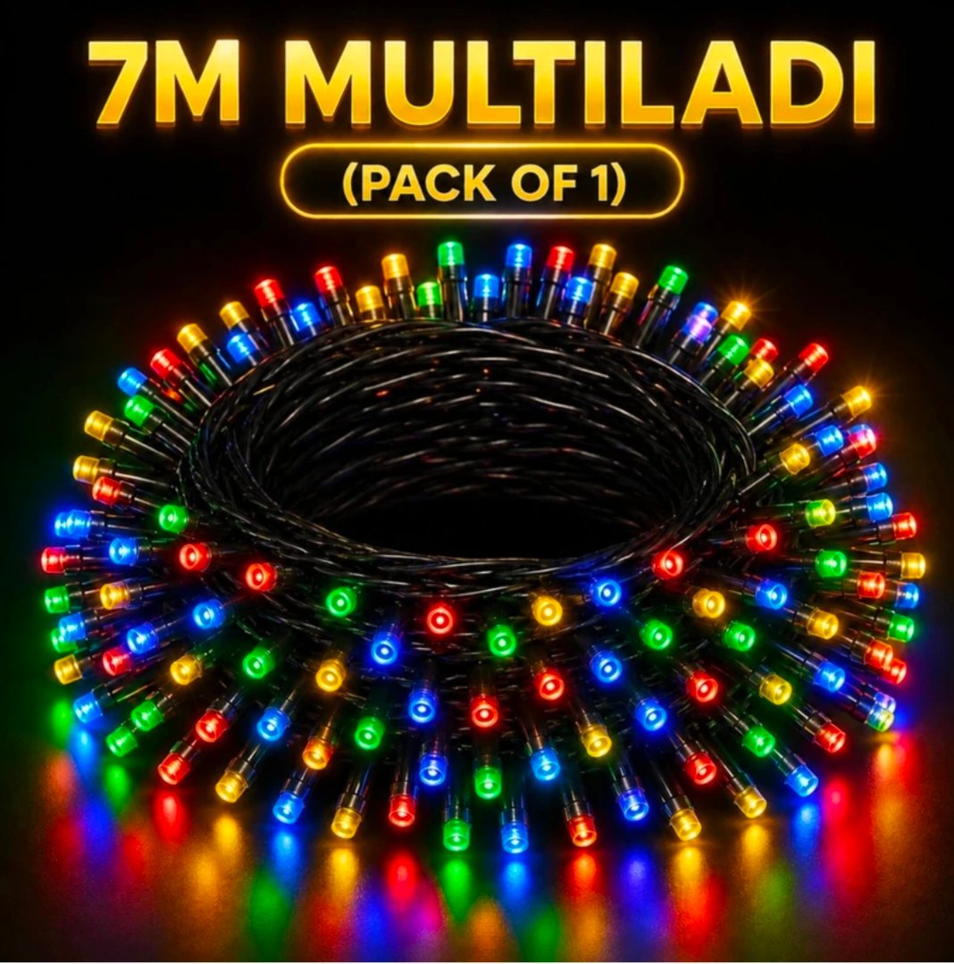 Take a look at this 52 LEDs 7 m Multicolor Color Changing, Flickering Bulb Rice Lights on Flipkart